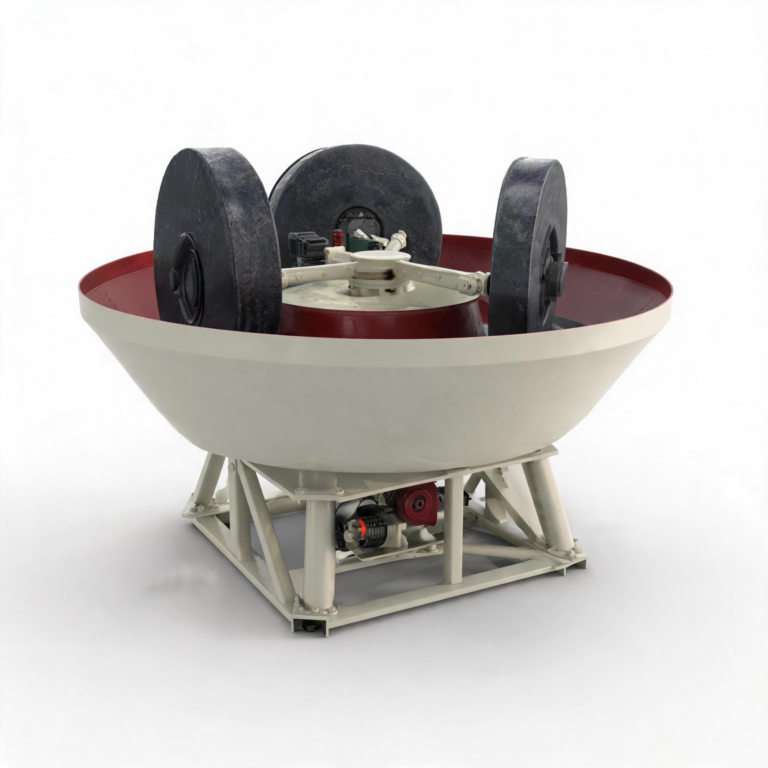 Wet pan mill for gold grinding and mining ore processing